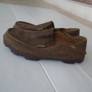 Olukai Moloa Leather Slip-On Loafers Mens Size 10 Brown